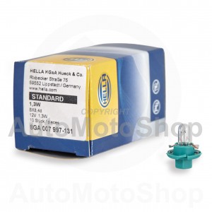 Car Bulb Hella (Germany) 12V 1.3W BX8.4d